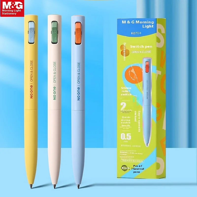 

M & G декомпрессионный боковой пресс-переключатель гелевая ручка микрогравитация студенческие канцелярские принадлежности 0,5 мм черная скорость сухие шариковые ручки большой емкости