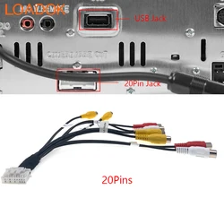 Car Radio Rear Front Backup Reversing Camera Sub Woofer Out RCA USB Harness Cable for Alpine ILXW650 ILXW650 ILXW650E ILXW650E