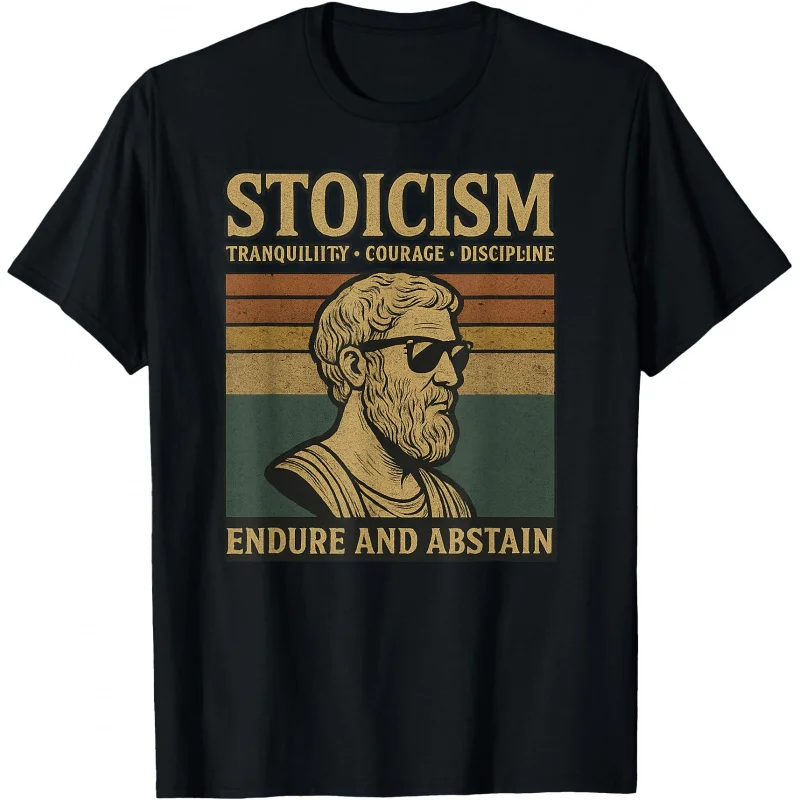 

Vintage funny Stoicism Philosophy Gift T shirt Team stoic philosopher Graphic Tee 100% cotton printed clothes All size tops