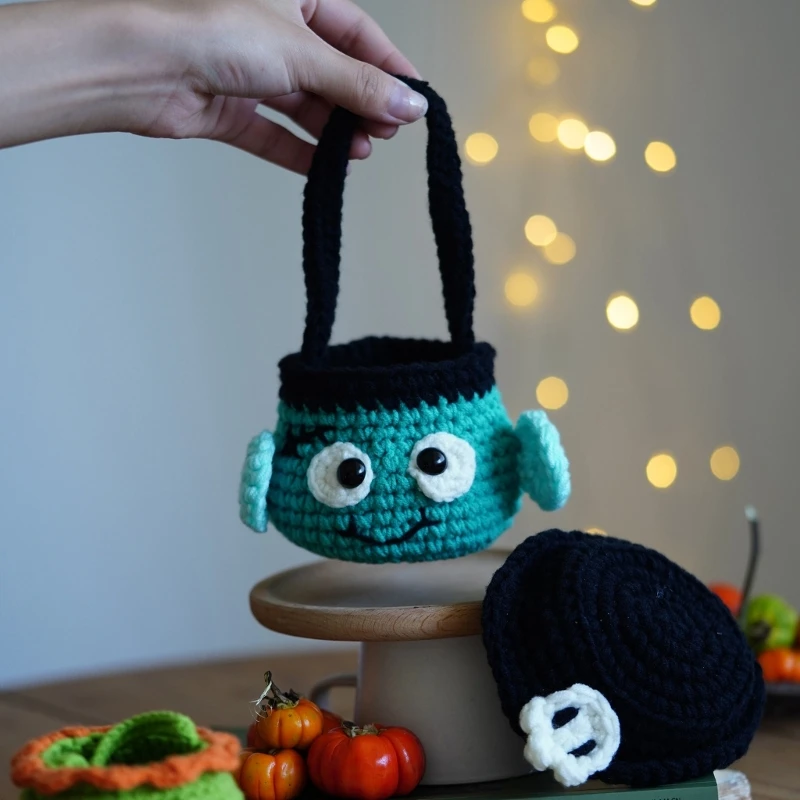 Halloween Candy Jar Crochet Set Knitting Supplies with Step-by-Step Video Tutorial Instruction for Beginner Kid Adult