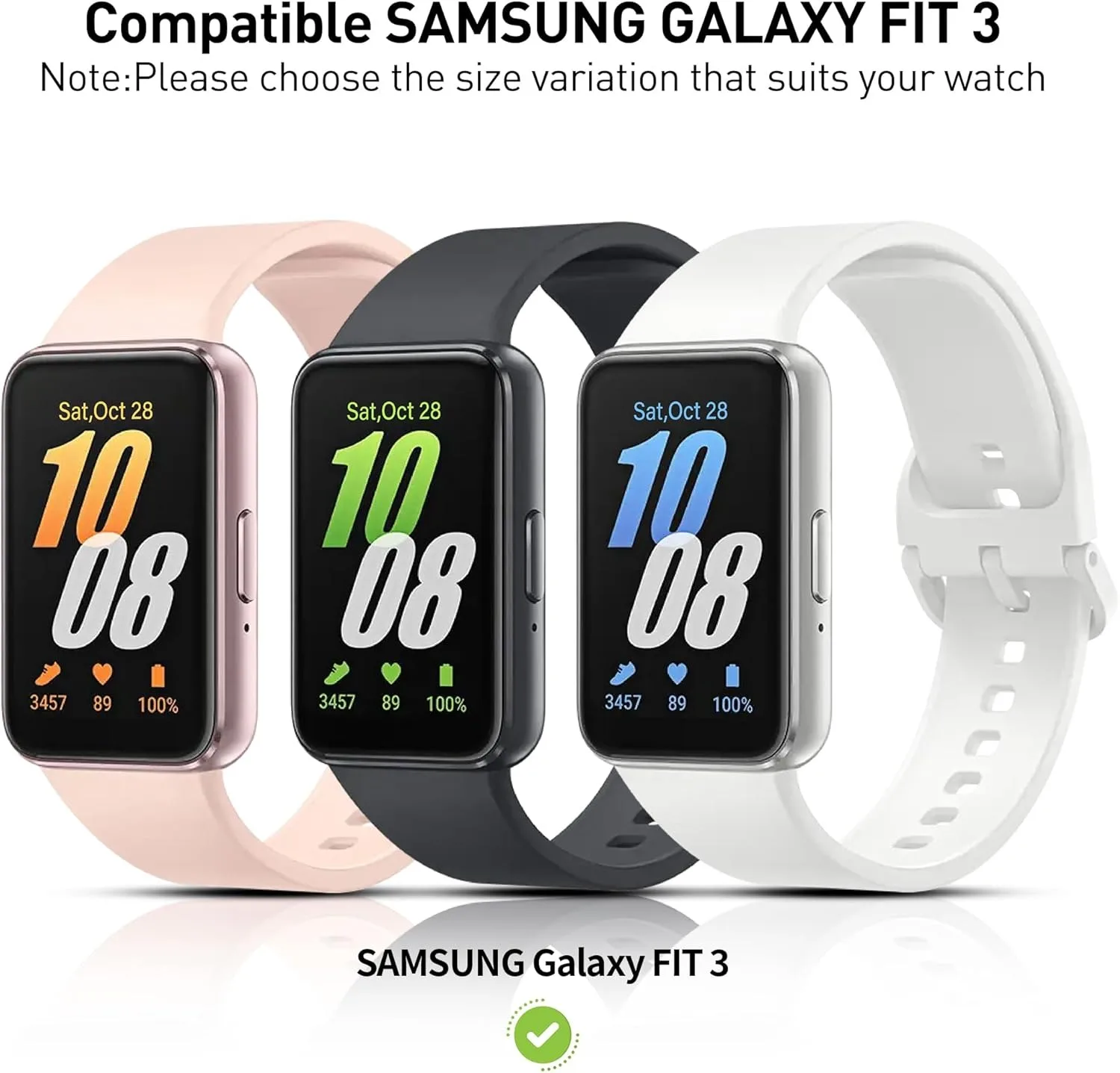 Matte Watch Case for Samsung Galaxy Fit3, Tempered Glass Screen Smartwatch Protector Hard PC Bumper+Glass for Galaxy Fit3 Watch
