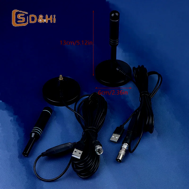 1PCS ABS/metal  Digital TV Antenna With Signal Amplifier 480+ Miles Indoor Outdoor Antenna Magnetic Base VHF UHF Digital Aerial