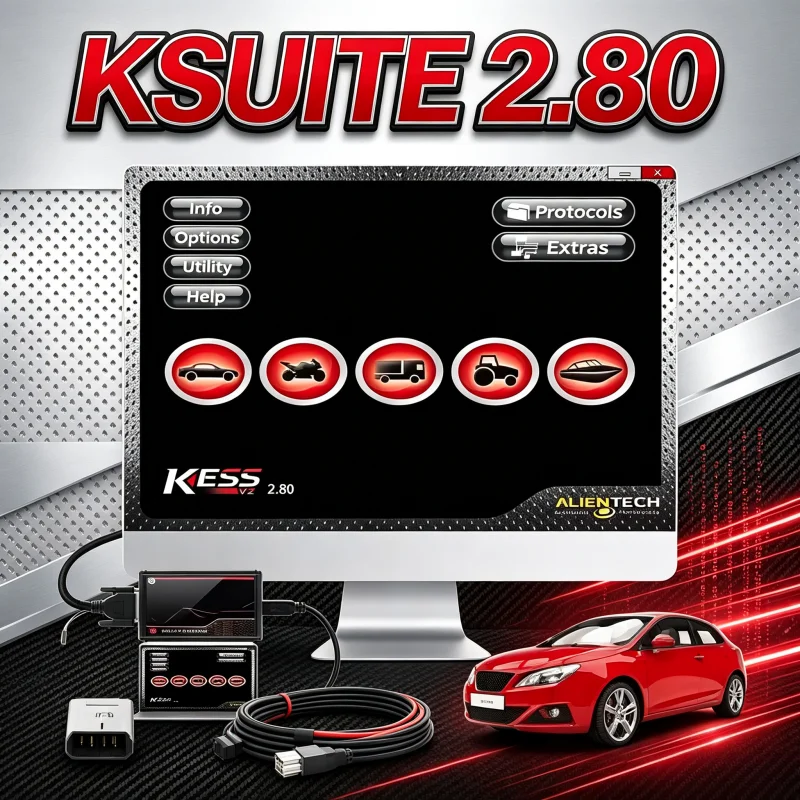 Ksuite 2.80 Newest Software EU Version for Car Truck Bike Tractors KESS V2 V5.017 RSA Error Unlock Correction Tool