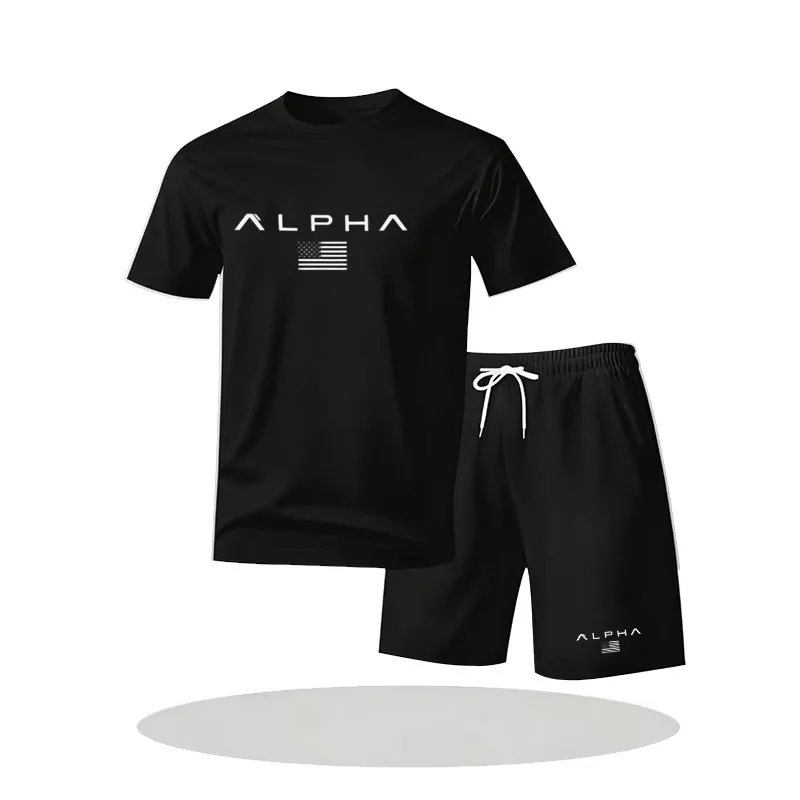 

Мужской летний спортивный комплект: дышащая сетчатая футболка с коротким рукавом и шорты для комфортного отдыха на природе