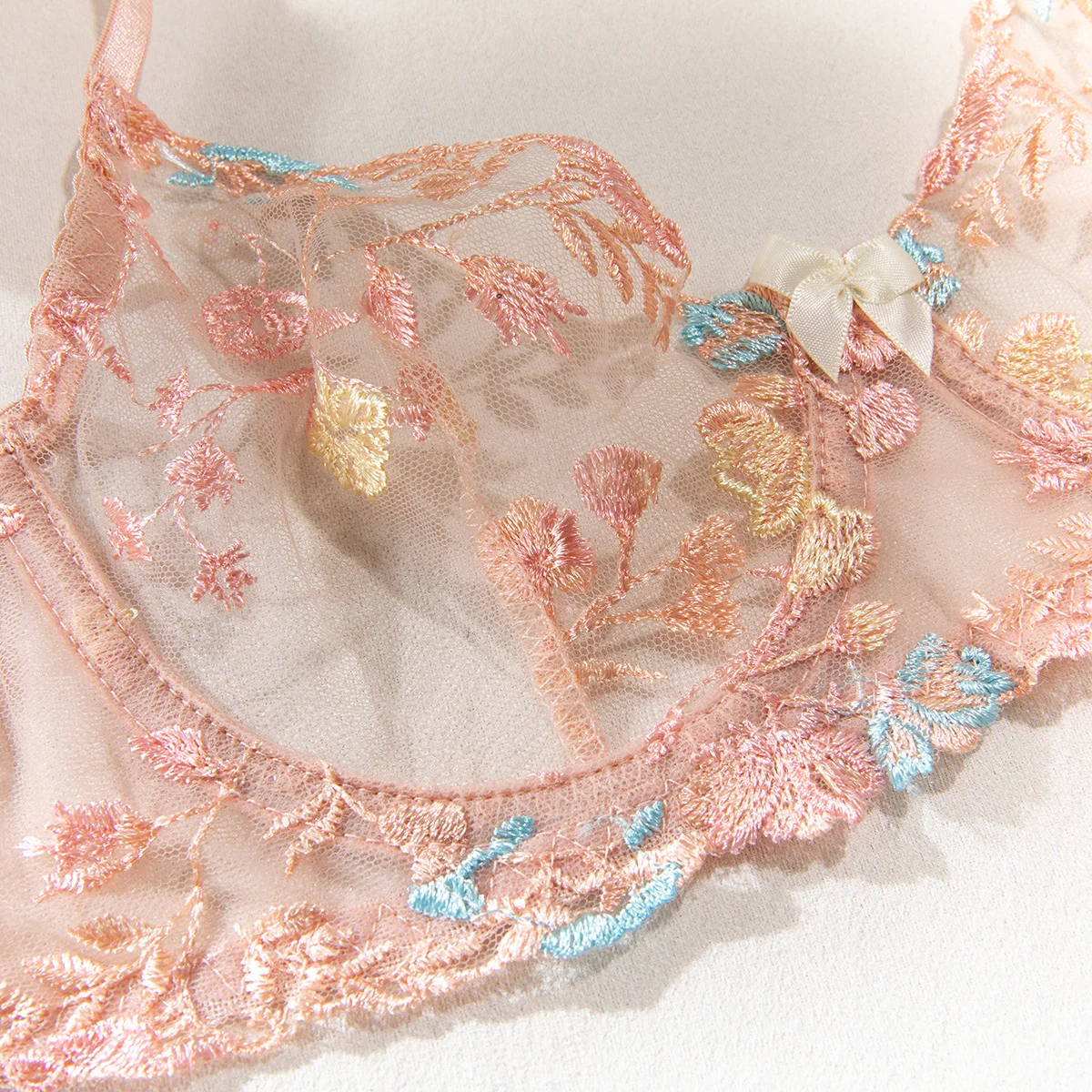 Wholesale Hot Luxury Transparent Embroidery Flowers Fashion Sexy Lingerie Women Panties Pink Sexy Lingerie