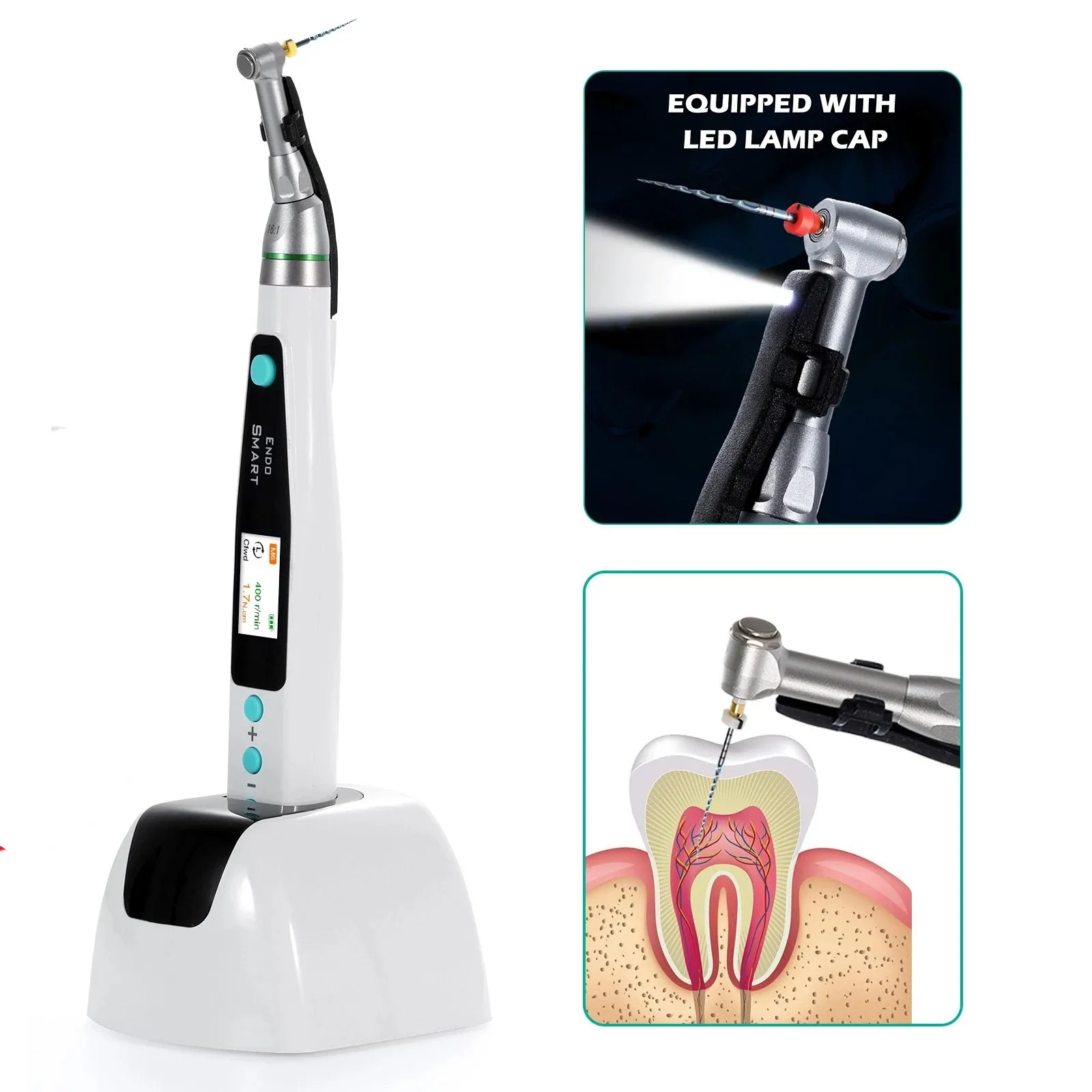 LED للأسنان اللاسلكي 16:1 محرك إندو كونترا زاوية 9 برامج الترددية اللبية #4