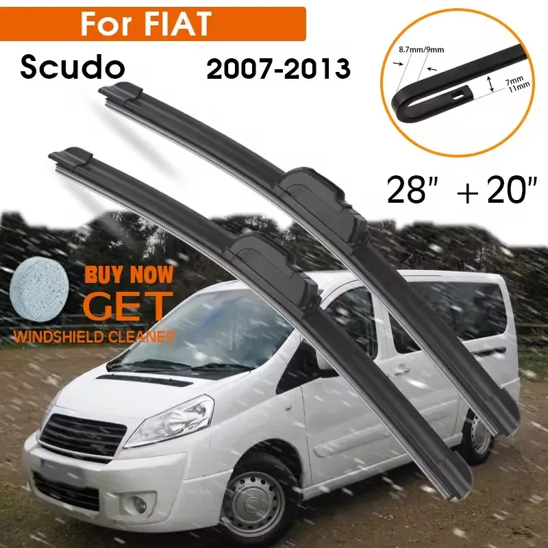 

Car Wiper Blade For FIAT Scudo 2007-2013 Windshield Rubber Silicon Refill Front Window Wiper 28"+20" LHD RHD Auto Accessorie