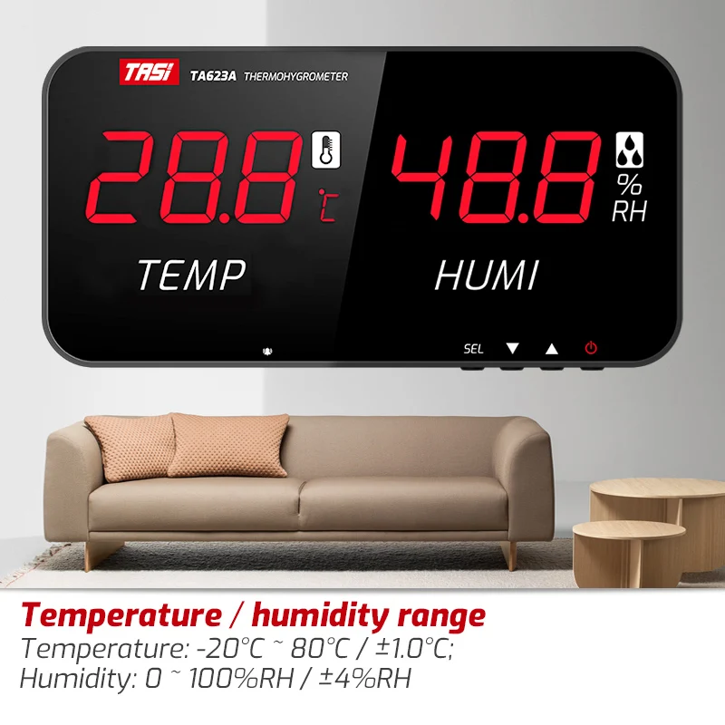 TASI TA623A TA623B Intelligent Hygrometer Termometer Temperatury Humidity Meter LCD Digital Screen High Precision Sensor Office