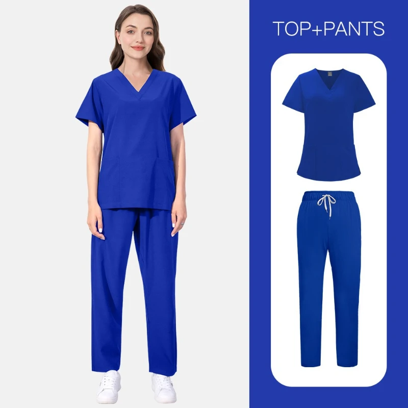 New Unisex Basic Casual Plus Size Lab Coat Solid Color Work Uniform for Hospital Dental Clinic Beauty Salon Doctors and Nurses