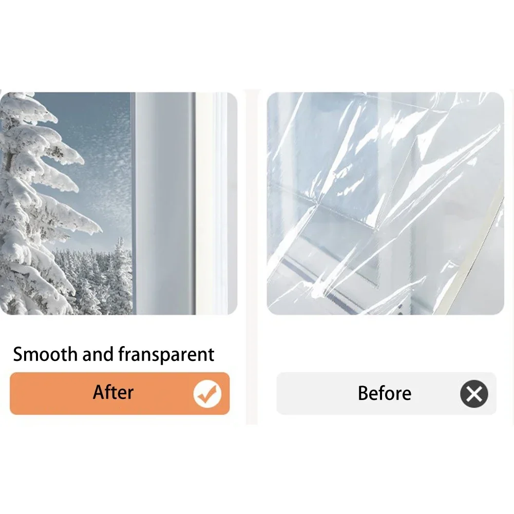 

Customizable Window Cover Windproof Film Winter Home Heating Draft Blocker For Windows For Cold Weather Easy Installation