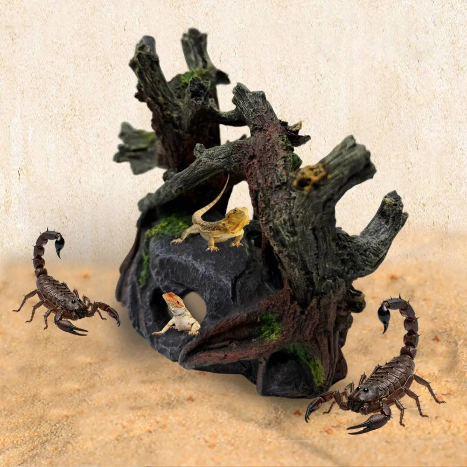 Artificial Tree Root Cave Provides Shelter and Security Hollow Tree Trunk Decoration Aquatic Pet Fish Habitat Log Decoration