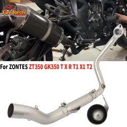 Slip On For ZONTES ZT 350 GK GK350 T X R T1 X1 T2  Motorcycle Exhaust Escape Moto Full System Front Link Pipe With Catalyst