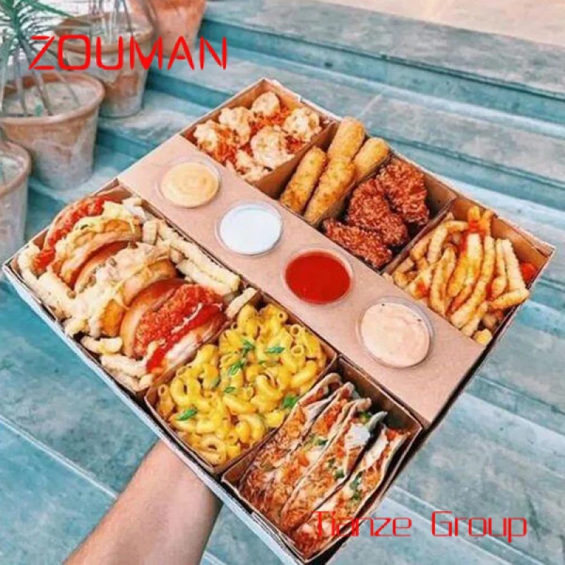 

Custom , Custom Charcuterie Board Boxes With Lid, Platter Food Brunch Grazing Box Packaging, Takeaway Kraft Paper Box Lunch Box