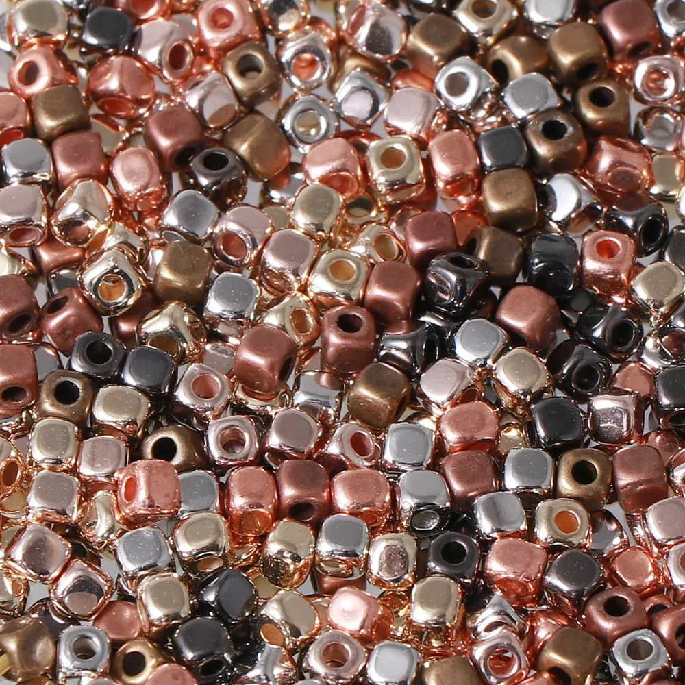 400pcs 3mm Loose Acrylic CCB Square Spacer Beads Random Color Round Big Hole Charm Beads Lot For DIY Bracelet Jewelry Making