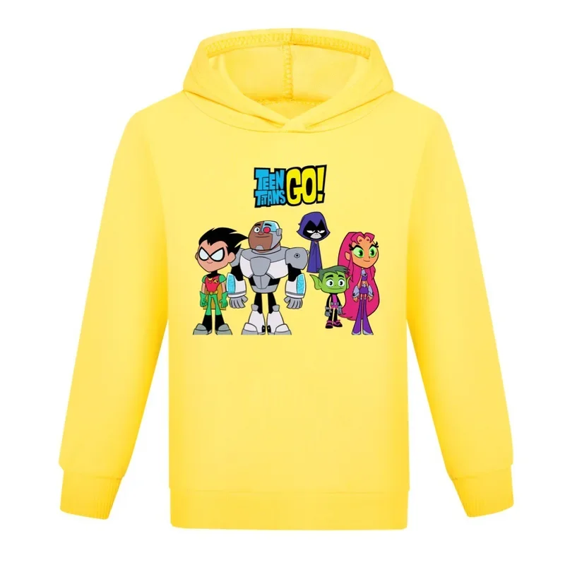 Sudadera con capucha de Teen Titans Go para niños, ropa Unisex para niños, sudaderas con capucha, abrigos de moda para niñas, jersey, suéteres para niños 2024