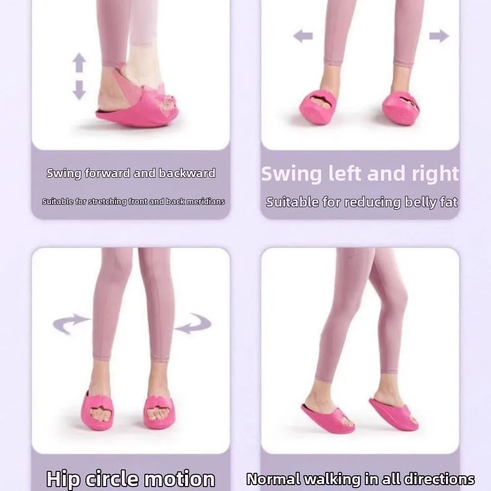 1 Pair Women's Body-shaping Slippers Ankle Rocking Calf Stretching Sandals Balance Shoes EVA Material Rocking Slipper Home Use