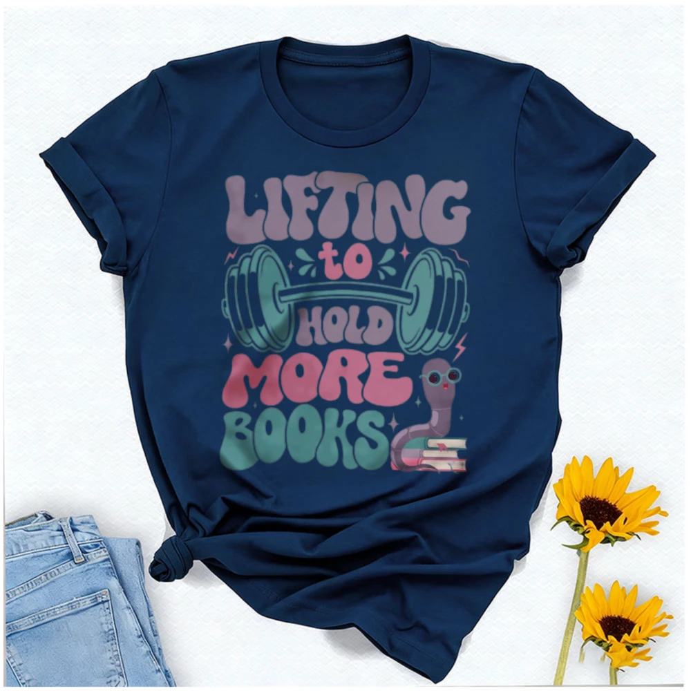 Lifting To Hold More Books Fall Apparel for Gym Lover Workout Gift Weightlifting Funny Letters Shirt Casual Regular Short Sleeve