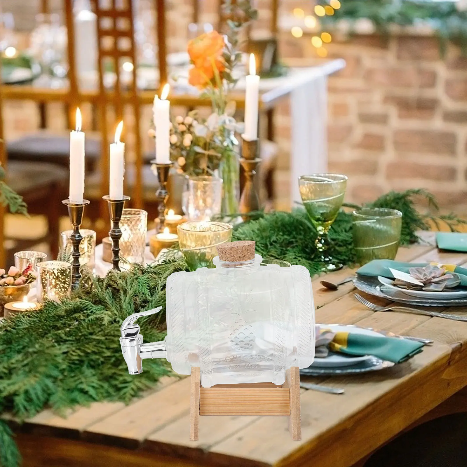 

1 set 1 Set Of Glass Drink Dispenser With Faucet Sealed Canisters For Kitchen Beverage Storage Jars Juice Wine Barrel Soaking