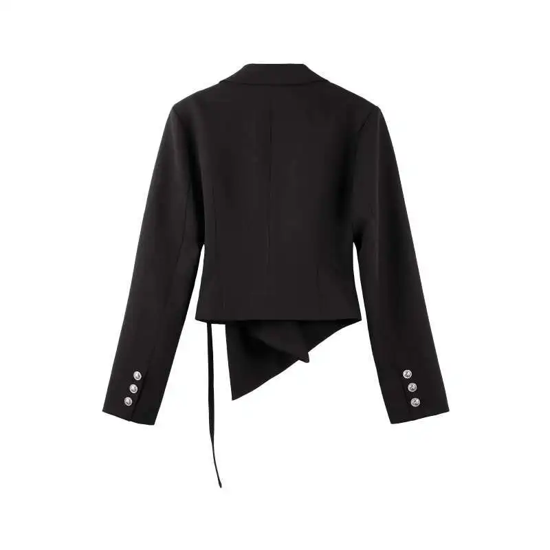 BJTZ سترة قصيرة غير رسمية متعددة الاستخدامات للربيع للنساء 2025 ملابس نسائية جديدة غير منتظمة