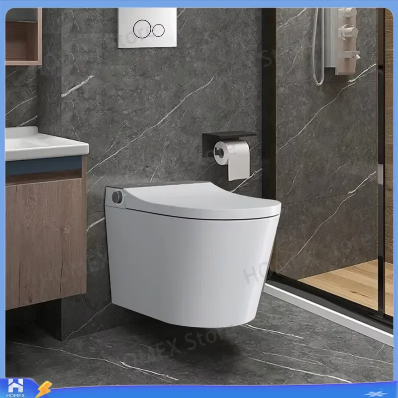 Wall Mounted Smart Toilet European Design Heated Seat Fully Automatic Bidet Intelligent WC Ceramic Bathroom Fixture Durable
