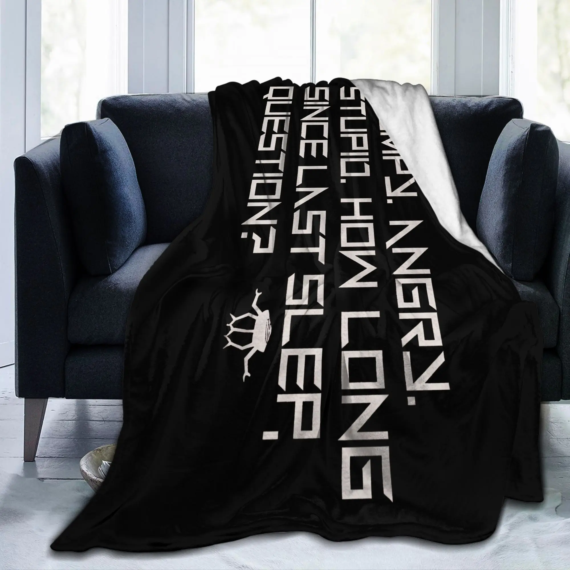 Project Hail Mary Grumpy Angry Stupid Quote Knitted Blanket Flannel Eridani-Rocky Lightweight Throw Blankets Home  Multifunction