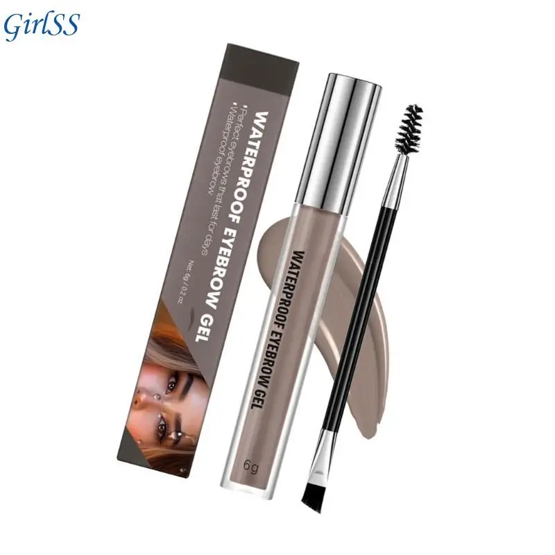 Szybkoschnący żel do brwi Wodoodporny żel do brwi z podwójną główką, łatwy do kolorowania dla kobiet i dziewcząt T4MB