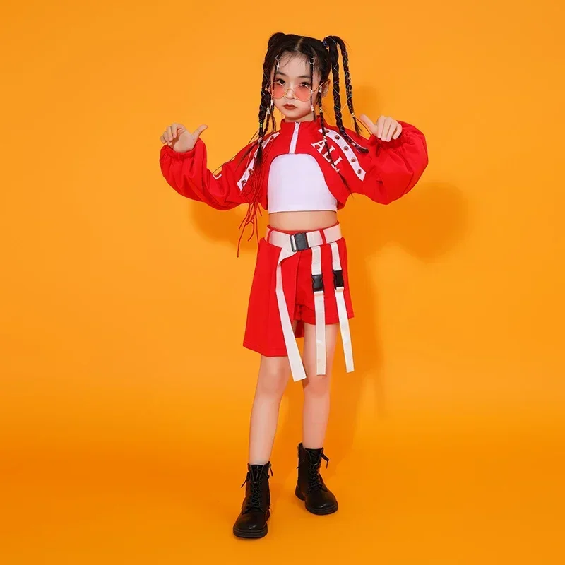 

Streetwear Shorts For Girl Jazz Dance Costumes Clothes Teenage Showing Outfits Hip Hop Clothing Long Sleeve T Shirt Tank Top