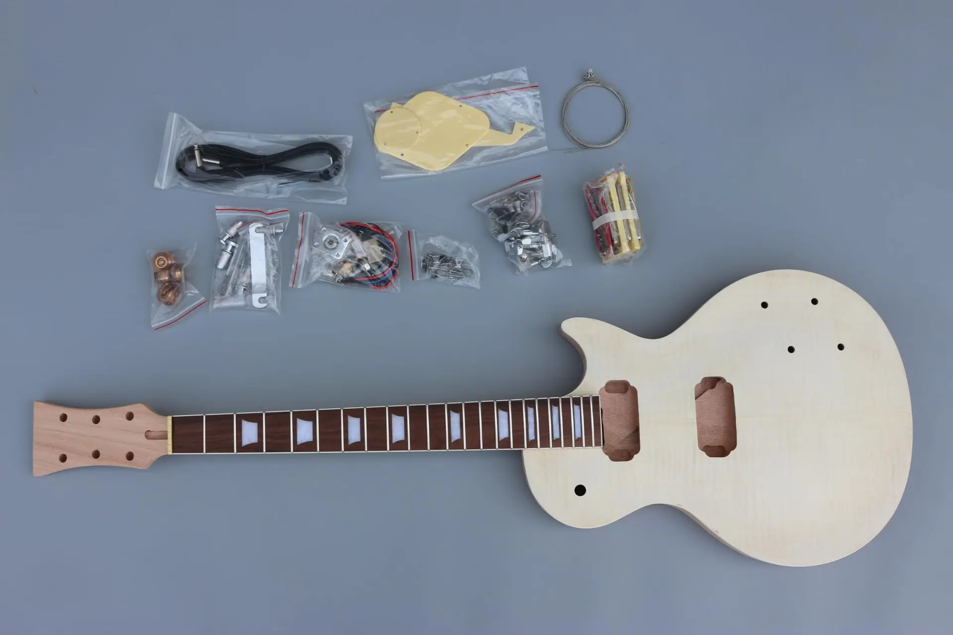 DIY Electric Guitar Kit unfinished Rosewood Fingerboard Guitar Body  22 fret 24.75inch  Parts Included Build  (TZ-49)