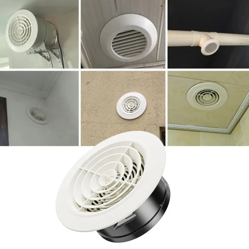 1Pcs Round Adjustable Wall Interior Vent ABS Ventilation Grille Vent Cover 75mm-200mm Air Vent Outlet For Bathrooms Offices