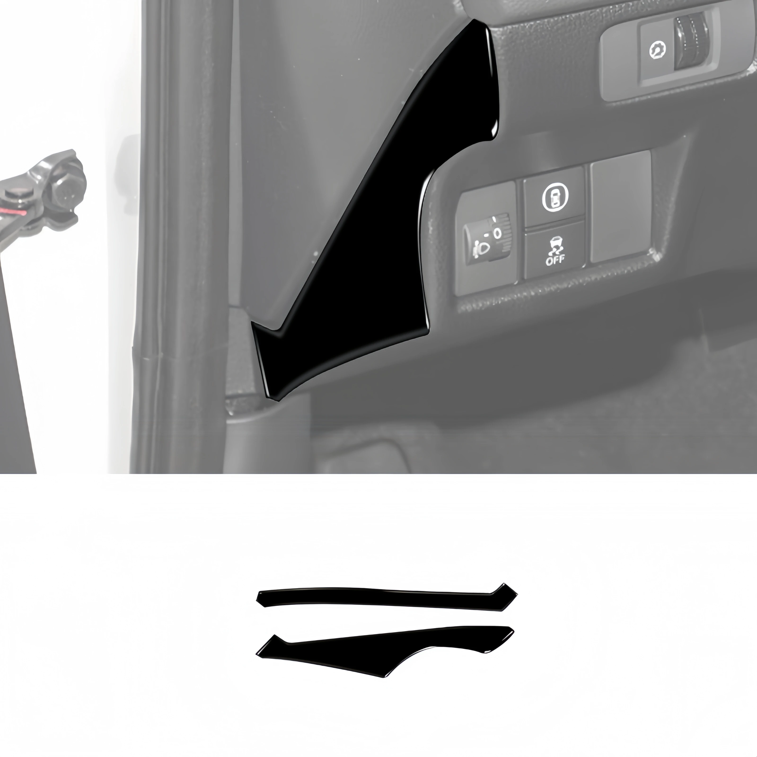 

For Honda Civic 11th Gen 2022-2025 Piano Black Car Dashboard Side Panel Strip Trim Cover Decoration Sticker Interior Accessories