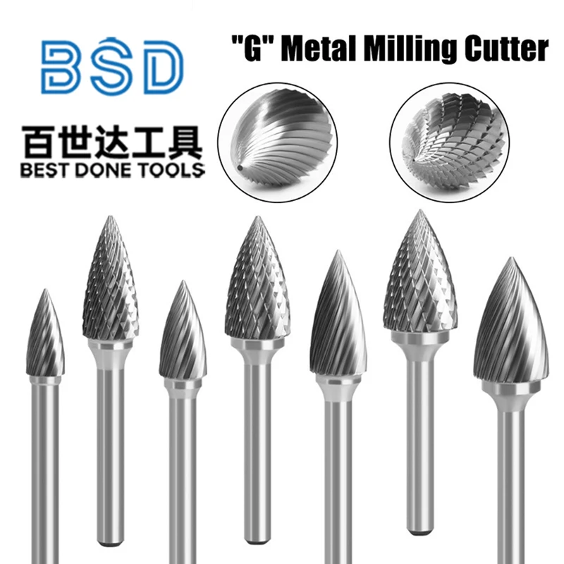 G Series Carbide Rotary Burr Set - G0618 G0820 G1020 Cutter Files for Die Grinder Metalworking