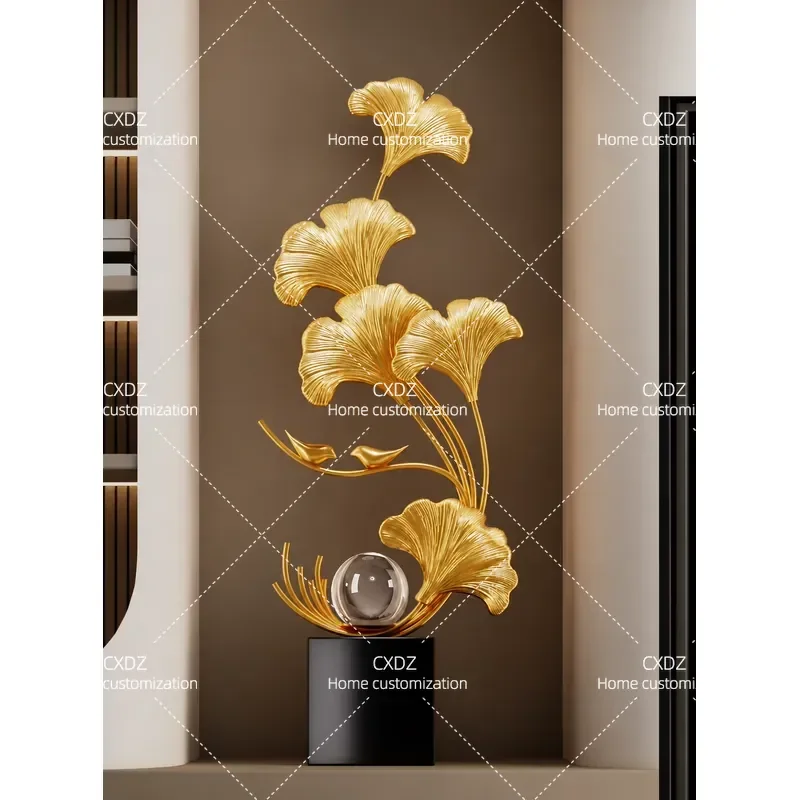 Ginkgo Biloba Living Room Ornament High End Atmosphere TV Cabinet Niche Entrance Decoration Housewarming Gift