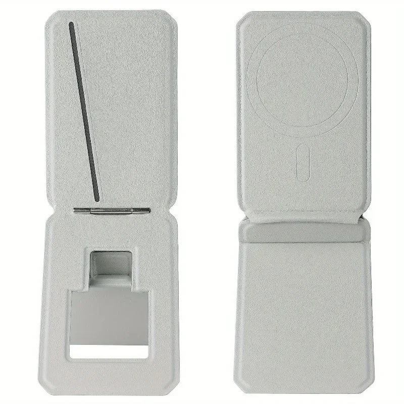 محفظة ثلاثية الطي من الجلد الصناعي مع حامل هاتف مغناطيسي، فتحات بطاقة حامل قابلة للتعديل، حامل متعدد الزوايا لصور السيلفي المباشرة #1