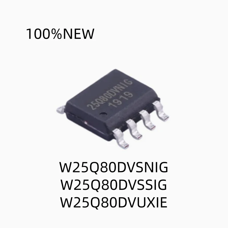 (5Pcs) 100% New W25Q80Dvsnig 25Q80Dvnig W25Q80Dvssig 25Q80Dvsig Sop-8 W25Q80Dvuxie 8N*** Uson-8 Flash Memory Chip Ic