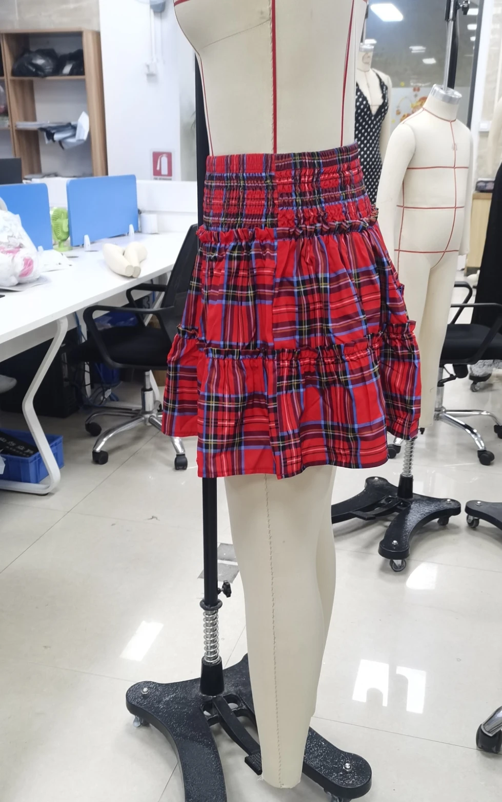 Stand Out in Style with Our Plaid Pleated Mini Skirt - Available in Red or Green, Sizes S, M, L