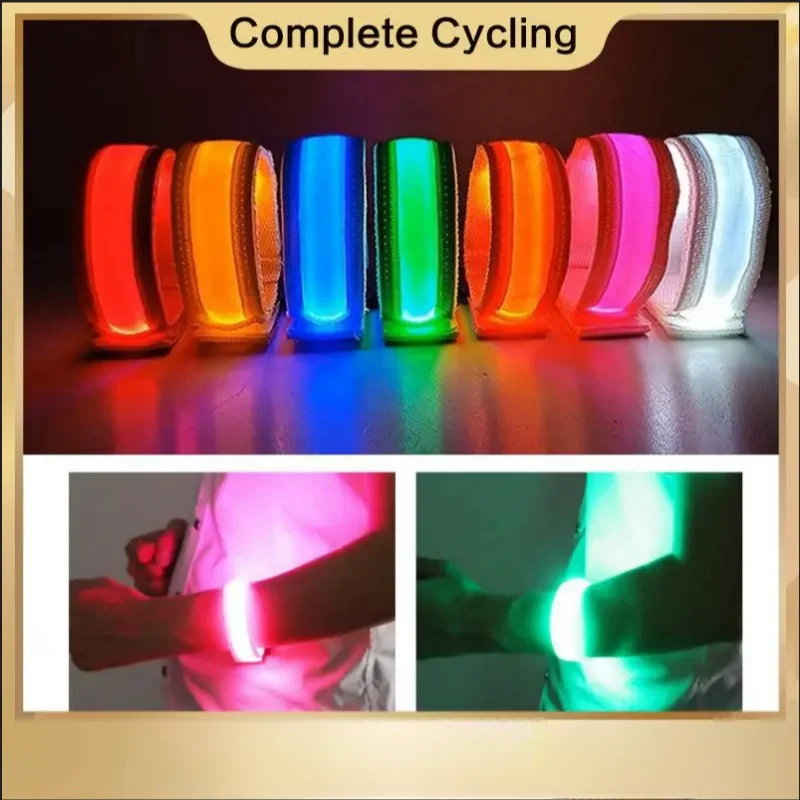 1PC Outdoor Sports Night Running Armband LED Light USB Rechargeable Safety Belt Arm Leg Warning Wristband Cycling Bike Bicy
