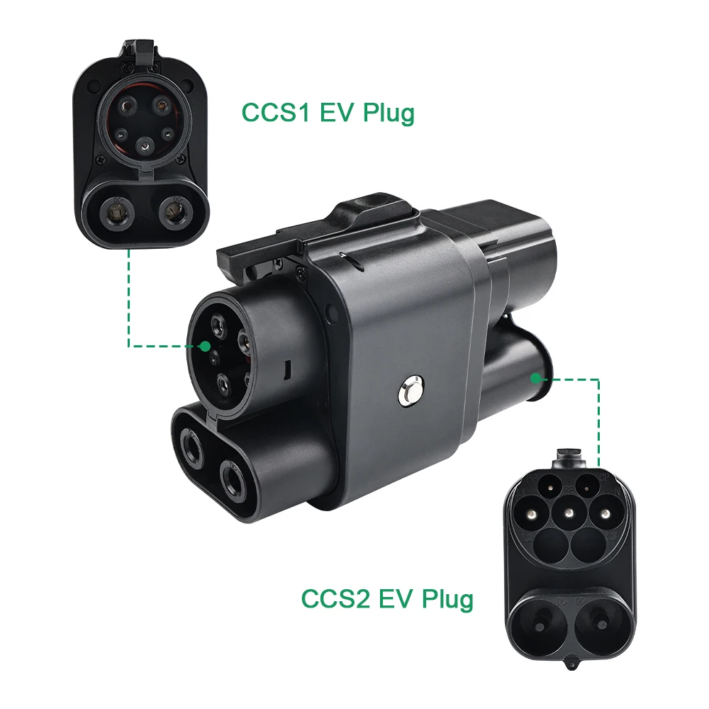 JDMEX CCS 2 to CCS1 EV Charging Adapter 200A DC Electric Vehicle Charging Adapter Convertor for Car Charger IP54 Waterproof