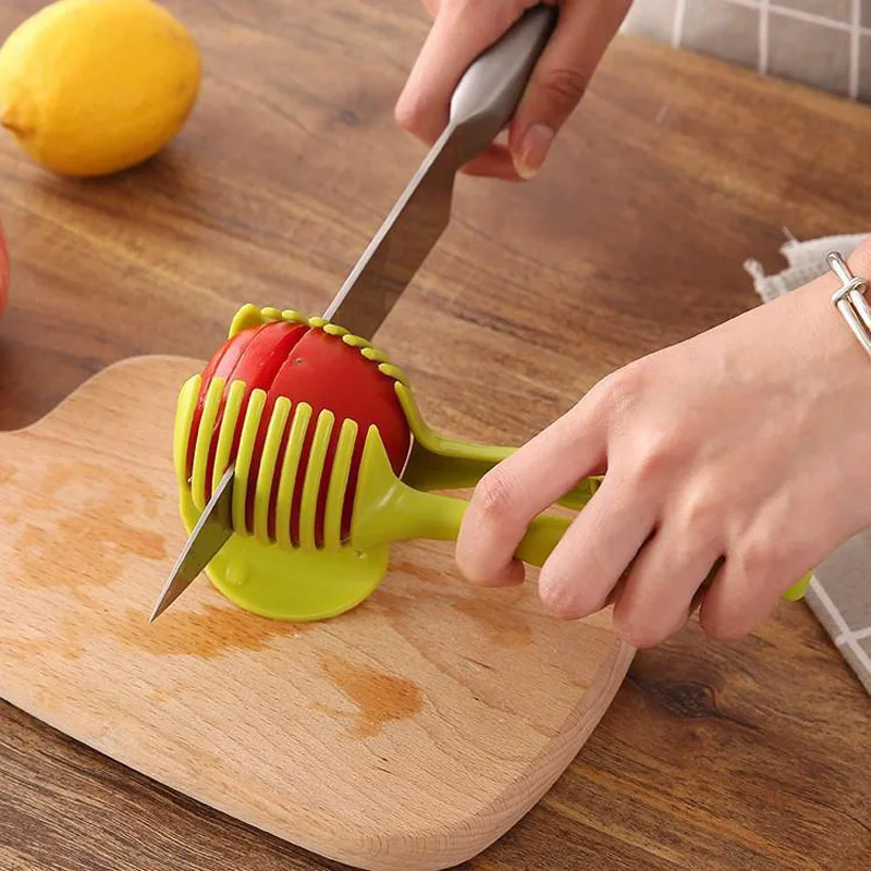 

Stainless Steel Kitchen Handheld Orange Lemon Slicer Tomato Cutting Clip Fruit Slicer Onion Slicer Cutter Accessorie KitchenItem