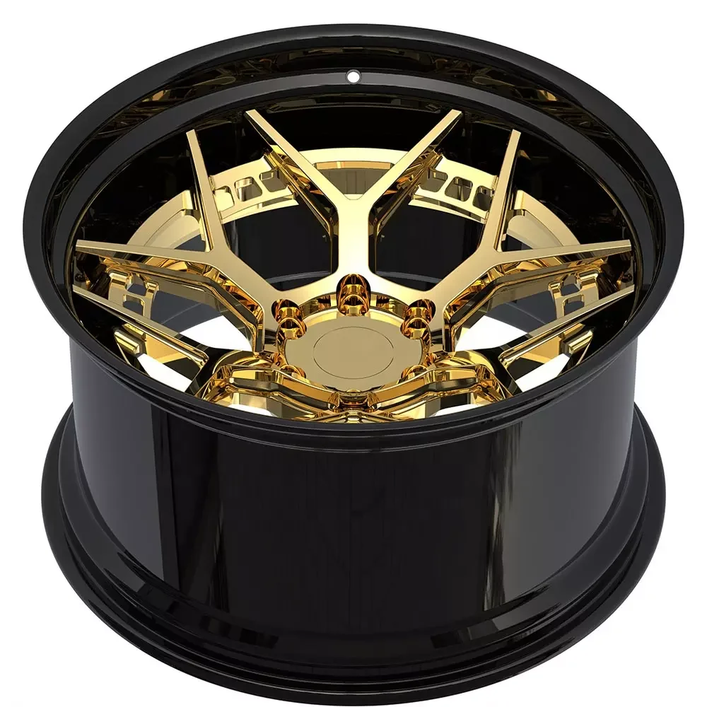 Custom Luxury Forged Wheels, Large Aluminum Cover With Gold Surface, Support Various Sizes Of Width And Finish 4