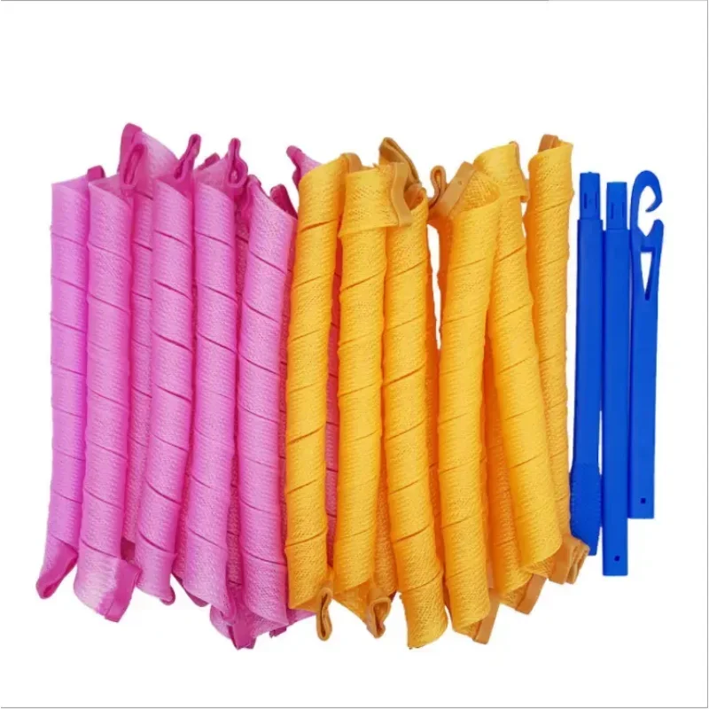 Hair Rollers (15/20/25/30cm) Snail Shape Not Waveform Spiral Round Curls Curler Soft Hair Curler Magic Hair Rollers DIY