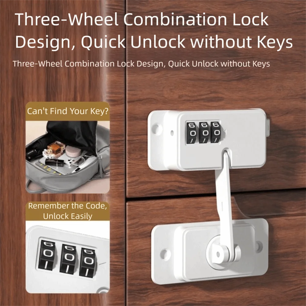 قفل أمان للأطفال بكلمة مرور، قفل رقمي مشفر بكلمة مرور، قفل فريزر للثلاجة، قفل خزانة منزلق متعدد الوظائف