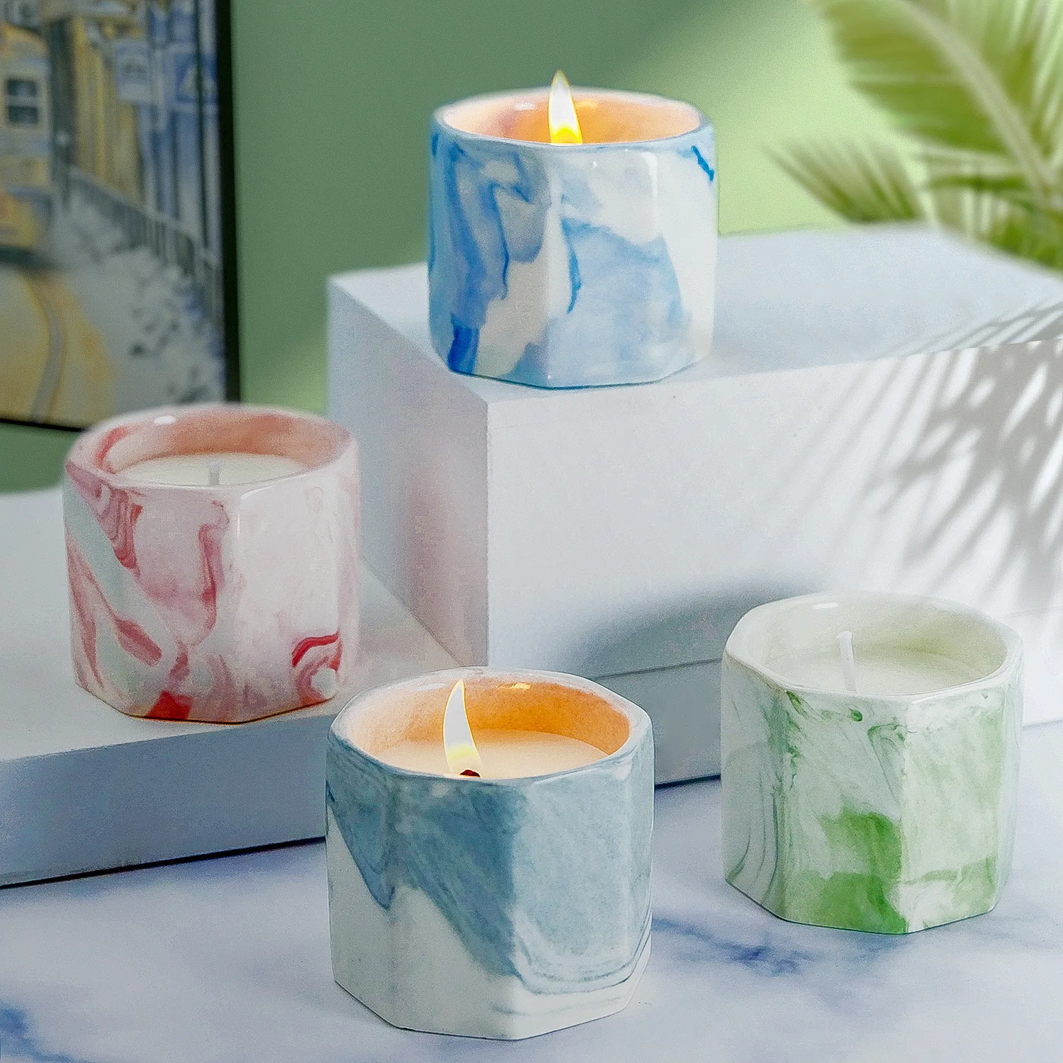 Ceramic cup candle Aromatherapy ambiance gift Aromatherapy candle advanced fragrance gift with hand gift