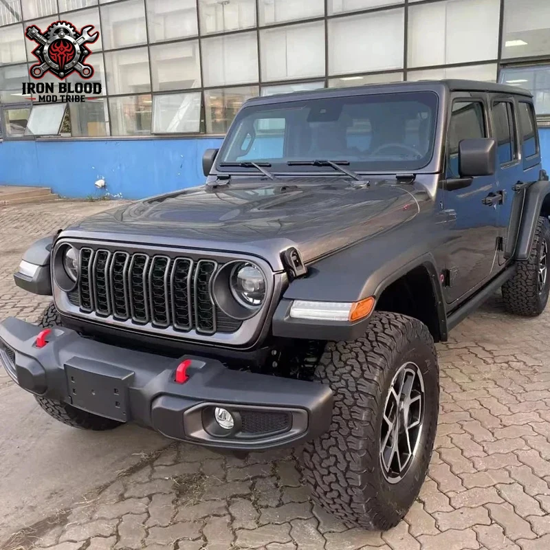 Suitable for Jeep Wrangler JK JKU 2007 2008 2009 2010 2011 2012 2013 2014-2017 Lantsun J400 2024 Style Front Bumper Mesh Grille
