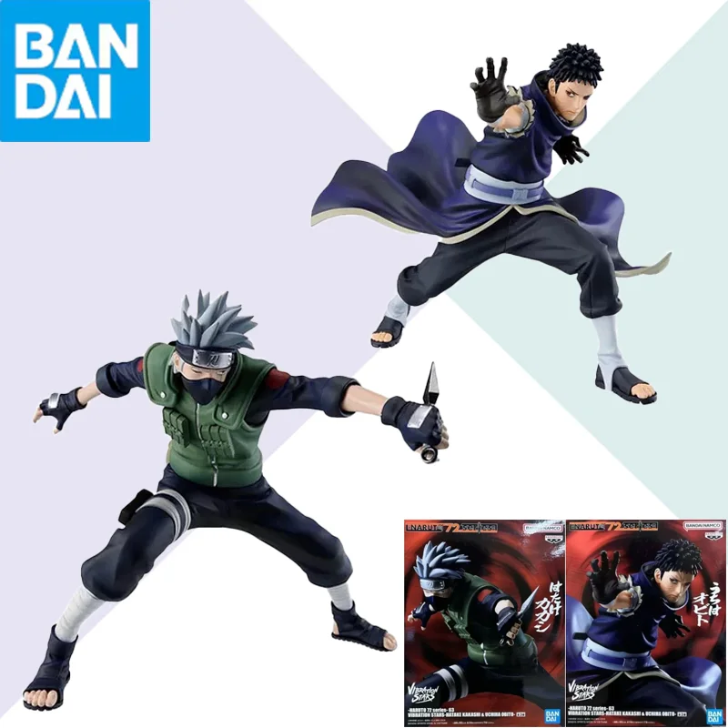 

Оригинальные коллекционные фигурки BANDAI Naruto 72 Series 63 Vibration Stars: Хатаке Какаши, Учиха Обито. Аниме-фигурки, модели, игрушки, подарки.