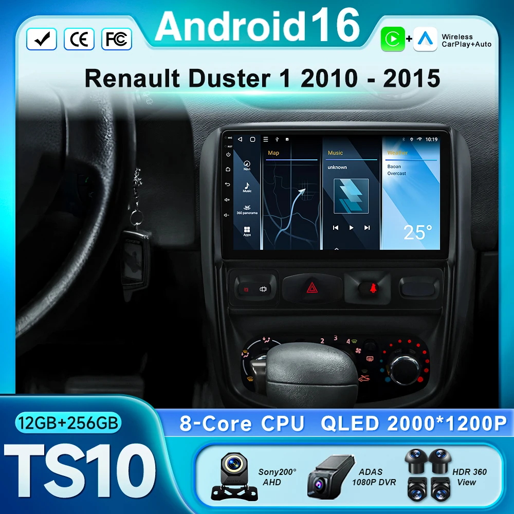 

Автомагнитола Android 16 для Renault Duster 1 2010-2015: мультимедийный плеер, навигация, Wi-Fi, 4G, Bluetooth (без 2DIN)