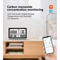 ACJ 3 In 1 Wifi Tuya Smart  Home Thermometer Humidity Meter Carbon Monoxide Detector Household Intelligent Sensor APP Control