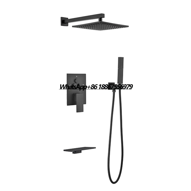 

Chrome Brass Single-Handle Bath Shower Faucet Rain Massage Soft Pause Spray Patterns Ceramic Valve Core Metered Surface
