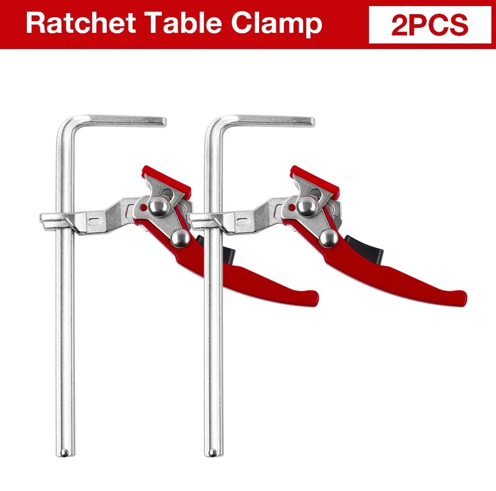 

2PCS 160x60mm Quick Guide Rail Ratchet Clamp Woodworking F Clamp Quick Clamping For MFT and Guide Rail System Hand Tools