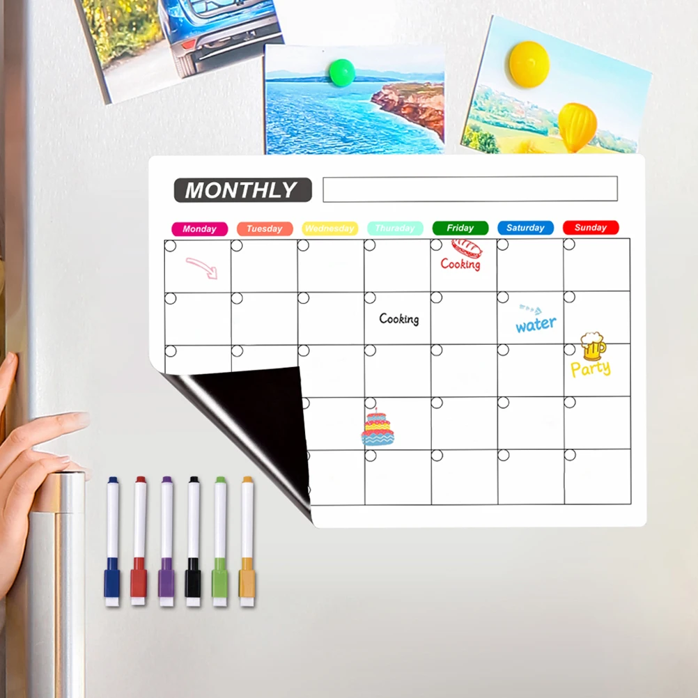 

Magnetic Message Board Writing Pad Daily Schedule Clear Erasable To do List Fridge Plastic White Dry Wipe Reusable Wall Mount