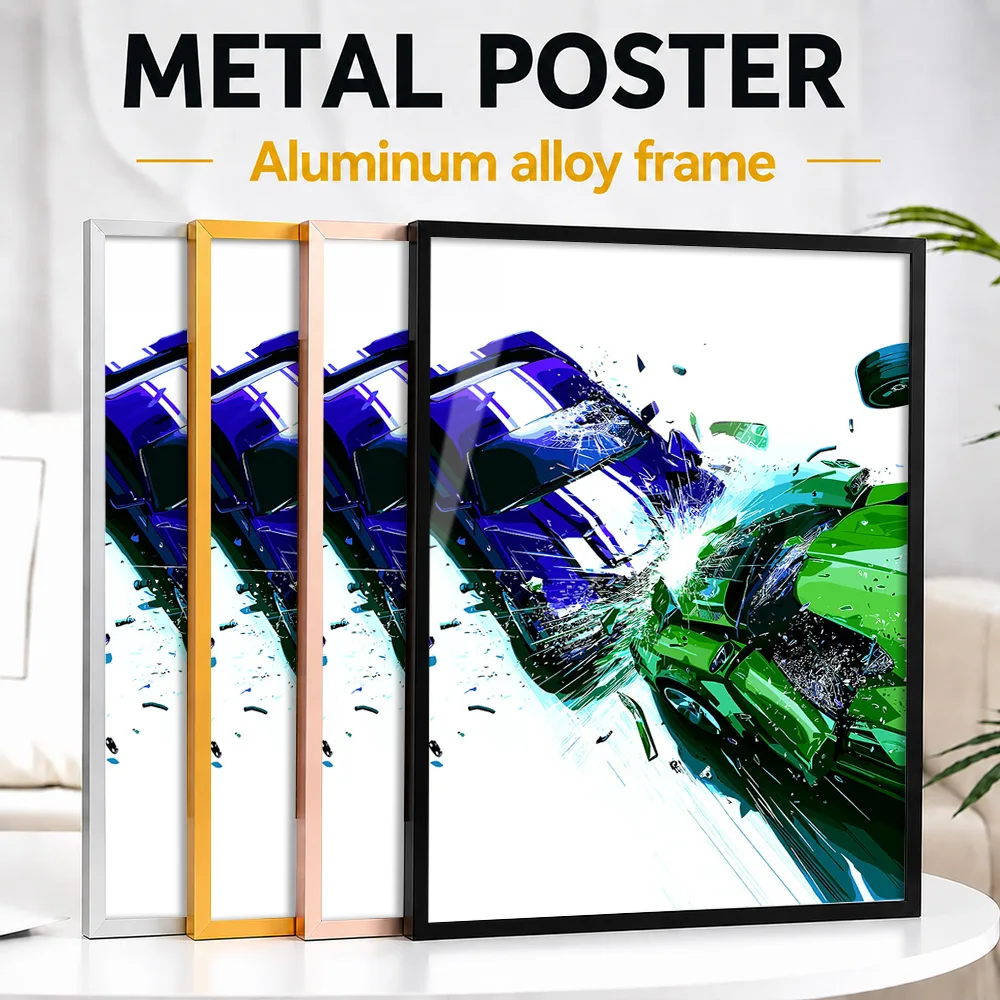 Need For Speed Game Metal Poster With Aluminum Alloy Frame Personalized Vivid Hero Tribute Wall Art Enhances Streamer Studio